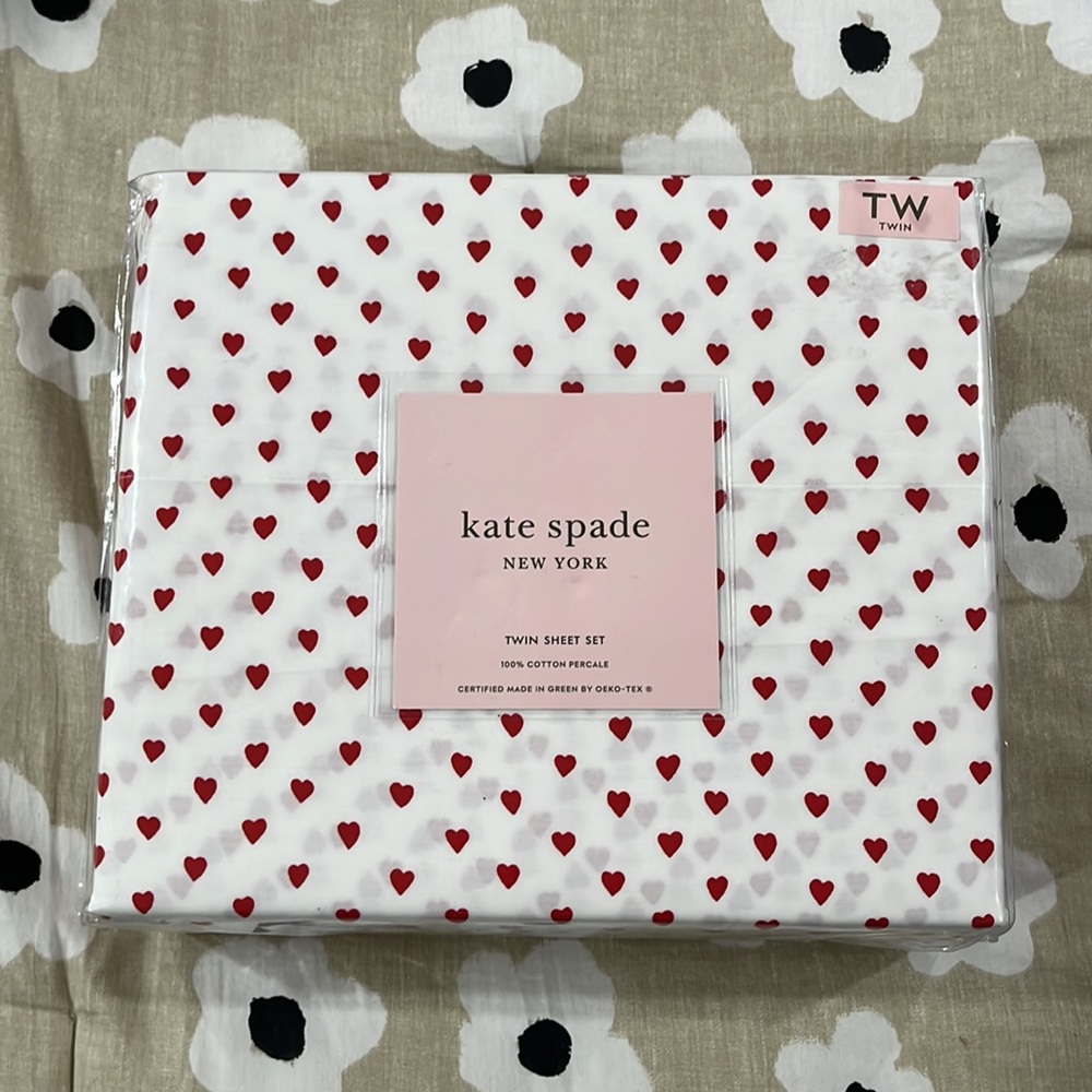 Kate Spade Heart Twin Sheet Set - Picture 1 of 3